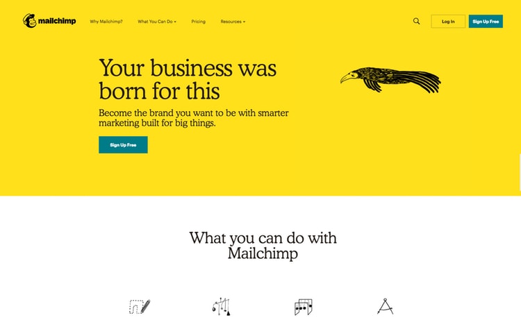 mailchimp sign in screen