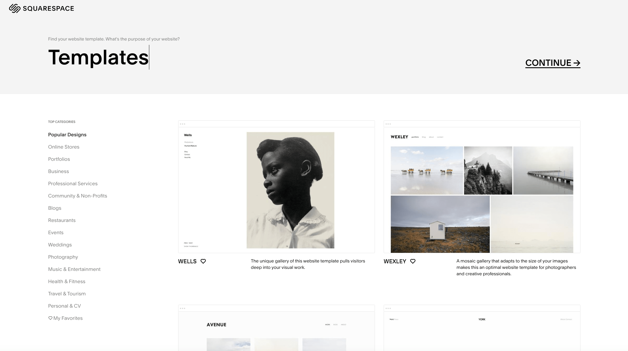 squarespace templates