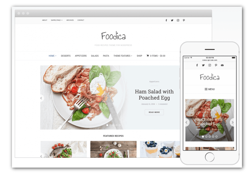 Foodica WordPress Theme Food Blog