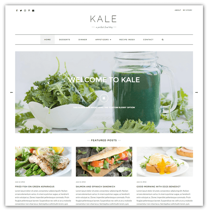 Kale WordPress Theme Food Blog