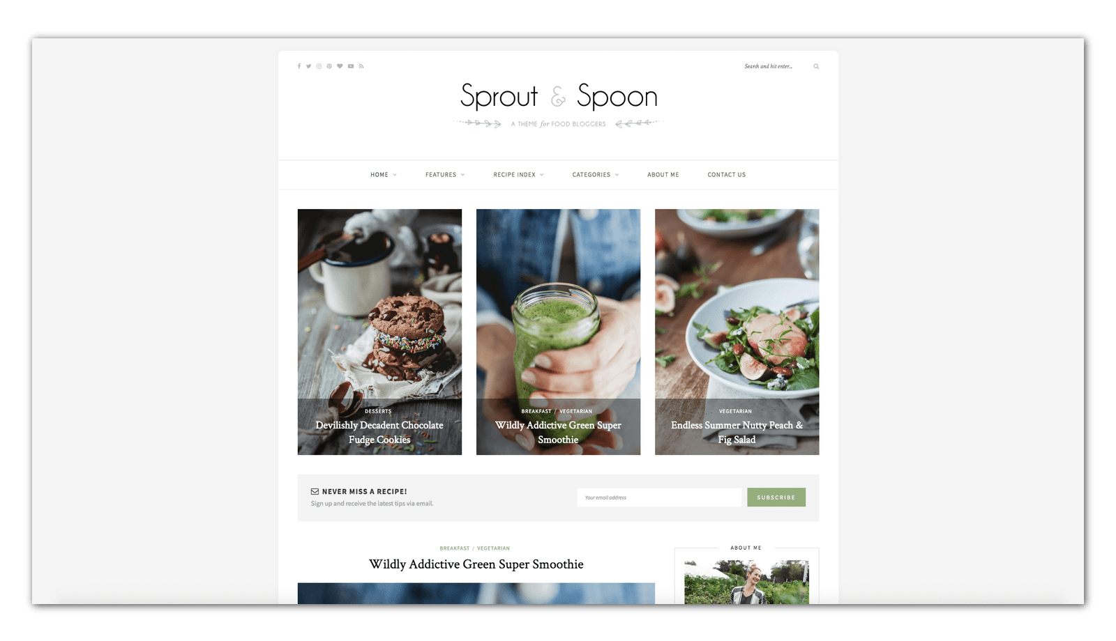 Sprout&Spoon WordPress Theme Food Blog