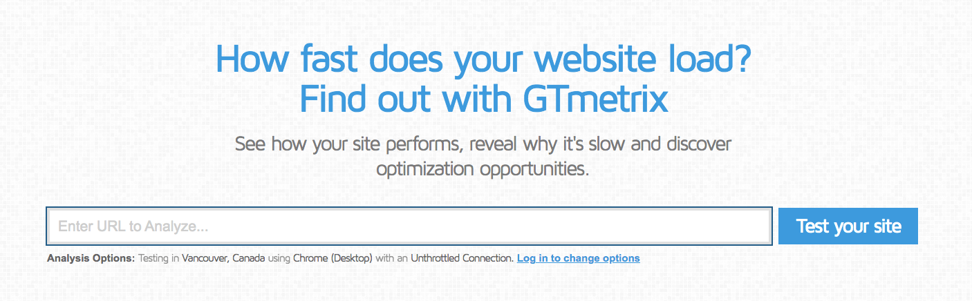 GTmetrix website speed test